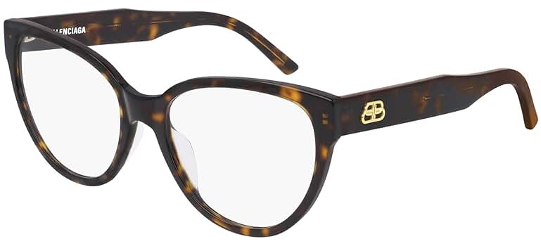 Balenciaga BB0064O 002 Eyeglasses Women's Havana Full Rim